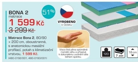 Bona 2 - matrace (200x90,výška 16cm)
