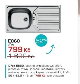E860 Dřez (nerez)