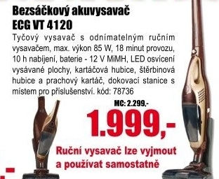 Aku vysavač ECG VT 4120