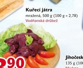Játra kuřecí mražená Vodňanské kuře