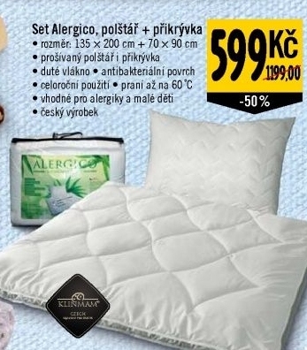Sada přikrývka a polštář Alergico Klinmam