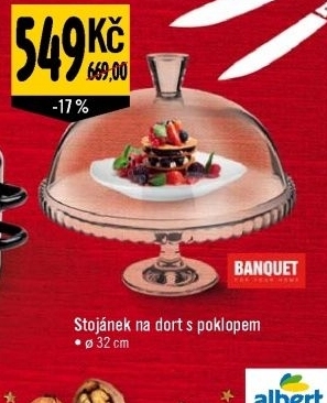 Stojánek na dort s poklopem Banquet