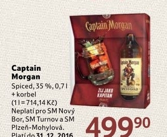 Rum Spiced Gold Captain Morgan - dárkové balení