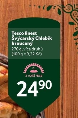 Chlebík švýcarský kroucený Tesco Finest
