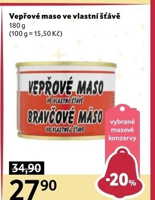 Maso vepřové ve vlastní šťávě Meining