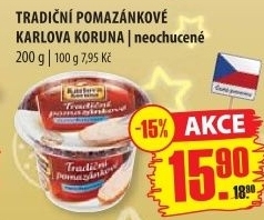 Tradiční pomazánkové neochucené Karlova koruna