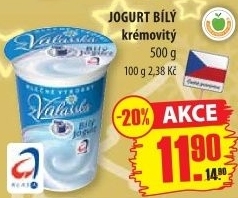 Bílý jogurt z Valašska Mlékárna Valašské Meziříčí