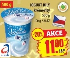 Bílý jogurt z Valašska Mlékárna Valašské Meziříčí