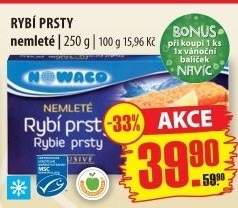 Rybí prsty nemleté mražené Nowaco