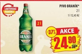 Pivo světlé výčepní 10° Braník