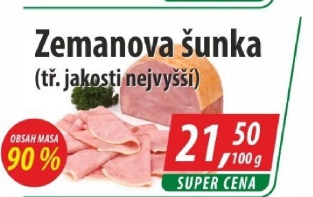 Zemanova šunka nejvyšší jakosti Zeman maso - uzeniny