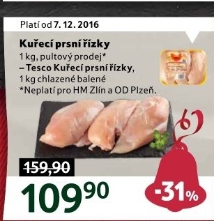 Kuřecí prsní řízky Tesco