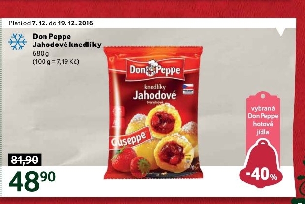 Plněné knedlíky mražené Don Peppe