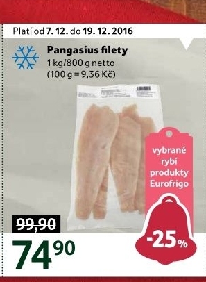 Pangasius filety mražený