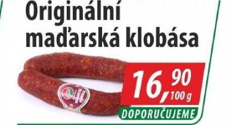Maďarská klobása originál Příbramská uzenina