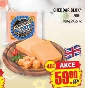 Sýr Čedar Seriously Mild Red 48%