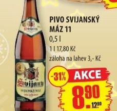 Pivo světlý ležák 11° Svijanský Máz Svijany