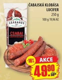 Čabajská klobása Lucifer Csabahús