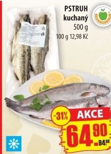 Pstruh kuchaný mražený