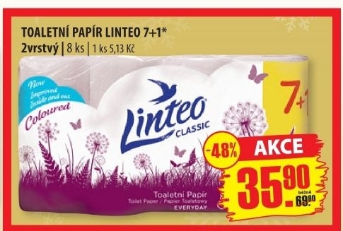 Toaletní papír 2vrstvý Linteo