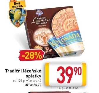 Lázeňské oplatky Kolonáda Opavia