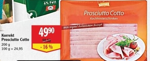 Šunka Prosciutto Cotto Korrekt