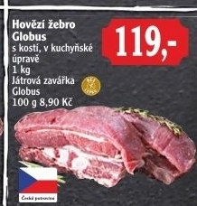 Hovězí žebra s kostí Globus