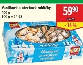 Rohlíčky vanilkové a ořechové PéCé