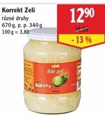 Zelí bílé sterilované Korrekt