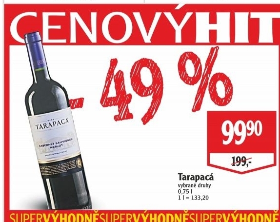Víno Cabernet Sauvignon-Merlot Viňa Tarapaca
