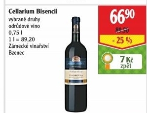 Víno Frankovka Cellarium Bisencii Zámecké vinařství Bzenec