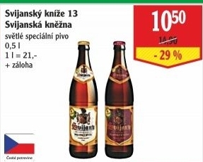 Pivo světlé speciální 13° Svijanský kníže Svijany