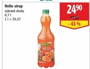 Sirup Extra hustý Hello