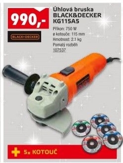 Bruska úhlová KG115A5 Black&