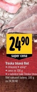Treska tmavá filety