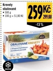 Obalované krevety mražené Mylord