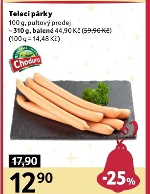 Párky telecí Beskydské uzeniny Chodura