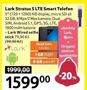 Mobilní telefon Lark Stratus 5 LTE