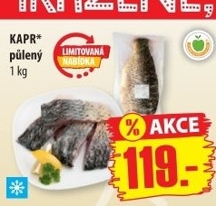 Kapr půlený mražený