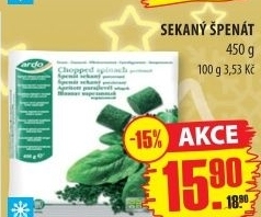 Sekaný špenát mražený Ardo Mochov
