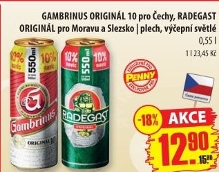 Pivo světlé výčepní Originál 10° Gambrinus