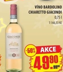 Víno Bardolino Chiaretto Giacondi