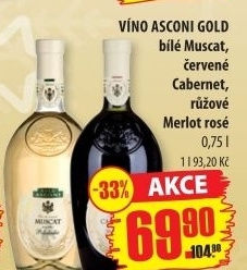 Víno Muscat Gold Asconi
