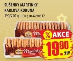 Sušenky Martinky Karlova Koruna