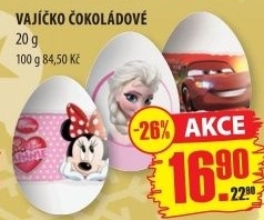 Čokoládové vajíčkos překvapením dětský motiv