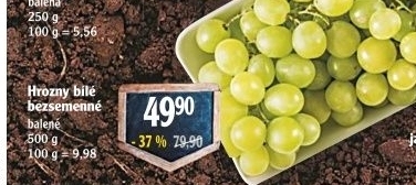 Hrozny bílé bezsemenné