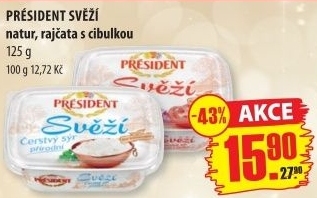 Svěží čerstvý sýr Président