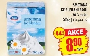 Smetana ke šlehání Boni 30%