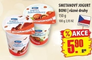 Jogurt smetanový ochucený Boni
