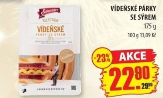 Párky vídeňské se sýrem Schneider